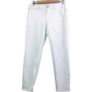 Max Jeans White Distressed Skinny Ankle Jeans